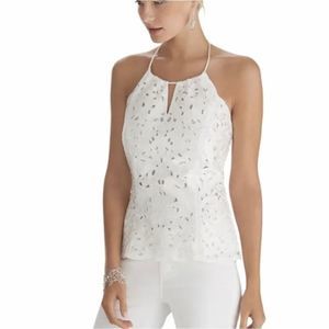 WHBM White Lace Halter Bustier Corset Top - Size 0